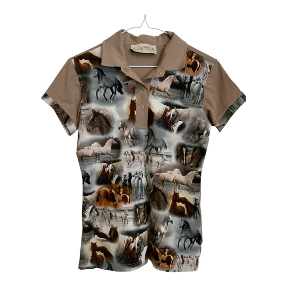 Aperia Horse Line Tops - Aperia Horse Line Polo Shirt Size 36